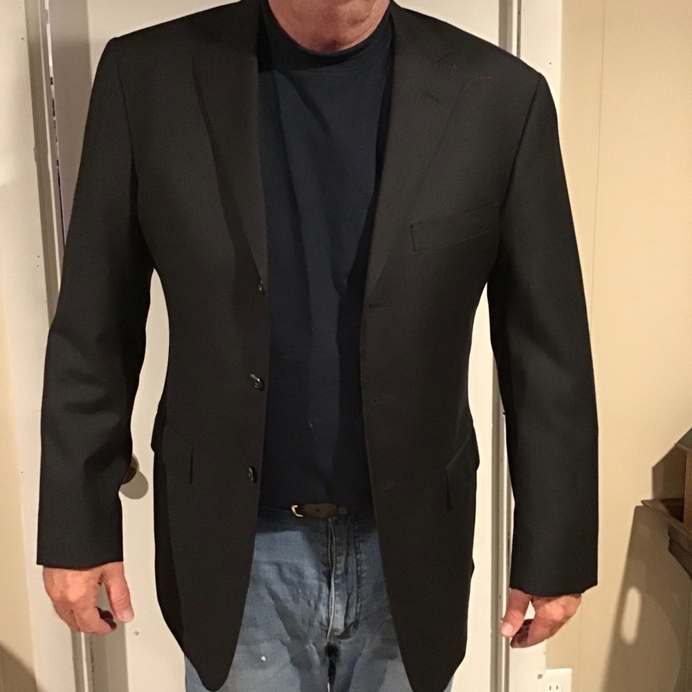 David Chu 100% Cashmere Black Men's Suit